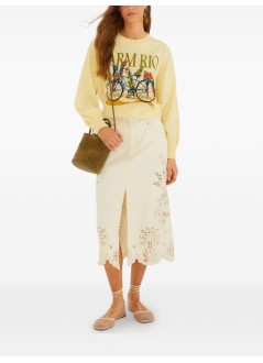 farm rio sudadera mujer birds bicycle embroidery sweater - 358961 l0032