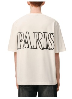 ami t-shirt manboxy fit short sleeves teeshirt with ami paris print at fro - uts380726 136