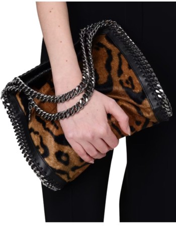 stella mccartney crossbody mujer falabella mini bag ocelot brushed velvet print - 371223wp0653 2203 2
