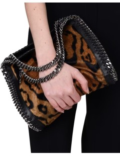 stella mccartney crossbody mujer falabella mini bag ocelot brushed velvet print - 371223wp0653 2203