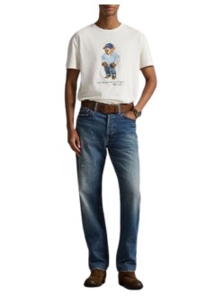 polo ralph lauren t-shirt manknit-t-shirt - 710b14615001 nevis denim bear