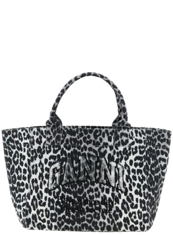 ganni handbag womanmedium trapeze shopper printed sequin - b2110040 018
