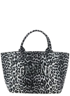 ganni handbag mujer medium trapeze shopper printed sequin - b2110040 018