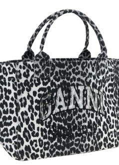 ganni handbag mujer medium trapeze shopper printed sequin - b2110040 018