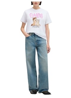 ganni top mujer basic cotton jersey t-shirt - a1050048 151