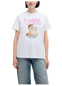 ganni top mujer basic cotton jersey t-shirt - a1050048 151
