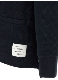 thom browne punto hombre long sleeve v neck cardigan in textured pique w/ eng 4 bar - mjt554aj0248 415