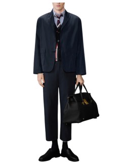 thom browne outerwear hombre packable s/c w/ flap pockets (27) w/ logo print in light me - mju581pf0967 415
