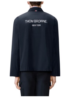 thom browne outerwear hombre packable s/c w/ flap pockets (27) w/ logo print in light me - mju581pf0967 415