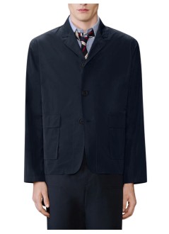 thom browne outerwear hombre packable s/c w/ flap pockets (27) w/ logo print in light me - mju581pf0967 415