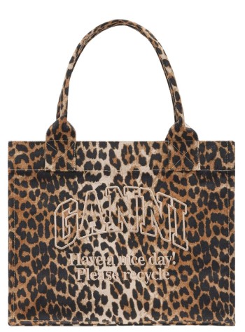 ganni handbag womanlarge easy shopper pocket print - a7179 943
