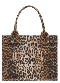 ganni handbag mujer large easy shopper pocket print - a7179 943