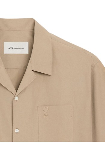 ami camiseria hombre short sleeve boxy shirt with camp collar and embossed ami d - ush833co0063 a036 2