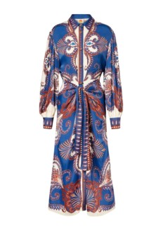 farm rio vestido mujer arabesque scarf blue midi dress - 344129 26005
