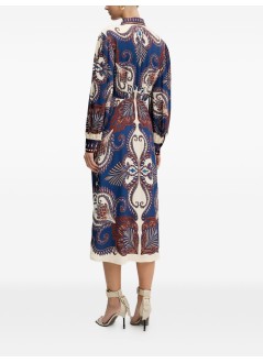 farm rio vestido mujer arabesque scarf blue midi dress - 344129 26005
