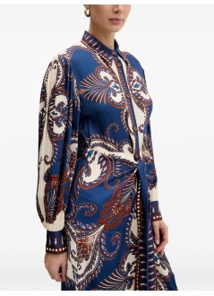 farm rio vestido mujer arabesque scarf blue midi dress - 344129 26005