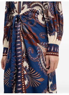 farm rio vestido mujer arabesque scarf blue midi dress - 344129 26005