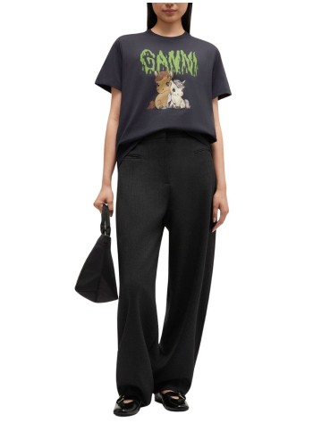 ganni top womanbasic cotton jersey t-shirt - a1050048 252 2