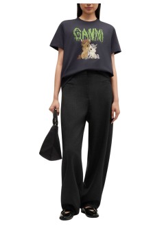 ganni top mujer basic cotton jersey t-shirt - a1050048 252