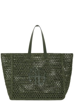 anine bing handbag mujer large rio tote - a1311823ayg27 military green