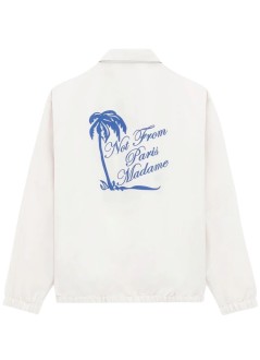 drôle de monsieur outerwear manveste slogan palmier - kjt277pa014ow off white