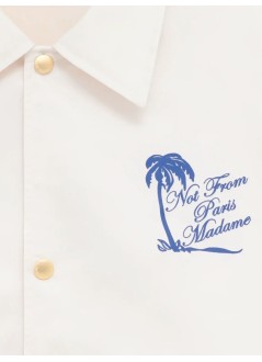 drôle de monsieur outerwear manveste slogan palmier - kjt277pa014ow off white