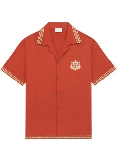 drôle de monsieur shirt manchemise brodée danseurs - ksh228cly001br brick