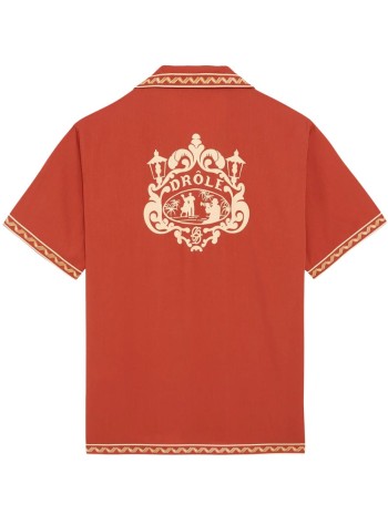 drôle de monsieur shirt manchemise brodée danseurs - ksh228cly001br brick 2