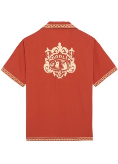 drôle de monsieur shirt manchemise brodée danseurs - ksh228cly001br brick