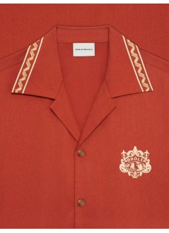 drôle de monsieur shirt manchemise brodée danseurs - ksh228cly001br brick
