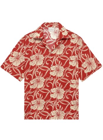 drôle de monsieur camiseria hombre chemise hibiscus monoramme - ksh228co288rd red