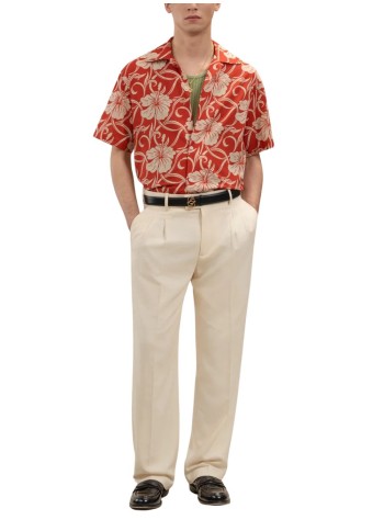 drôle de monsieur camiseria hombre chemise hibiscus monoramme - ksh228co288rd red 2