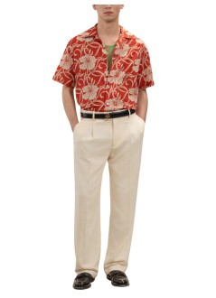 drôle de monsieur shirt manchemise hibiscus monoramme - ksh228co288rd red
