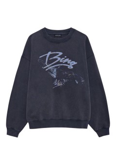 anine bing sweater womanspencer sweatshirt eagle - a0812161wbl1 washed black
