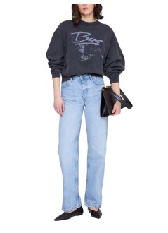 anine bing sweater womanspencer sweatshirt eagle - a0812161wbl1 washed black