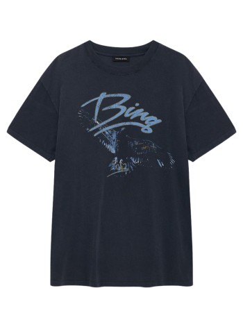 anine bing top mujer kent tee eagle - a0812386wbl1 washed black