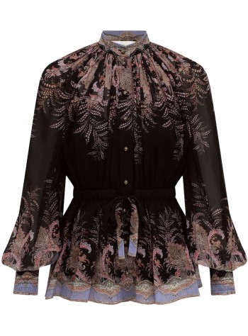 zimmermann t-shirt womanalchemy drawn blouse - 7889ts262 blkp