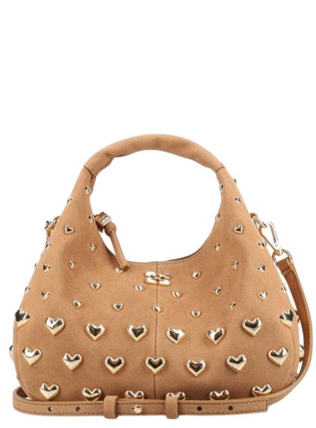 ganni handbag mujer hobo mini heart stud recycled suede pelinova - b2070029 zzq