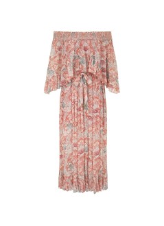 zimmermann vestido mujer daylight off-shoulder maxi - 7036drs263 ruflo