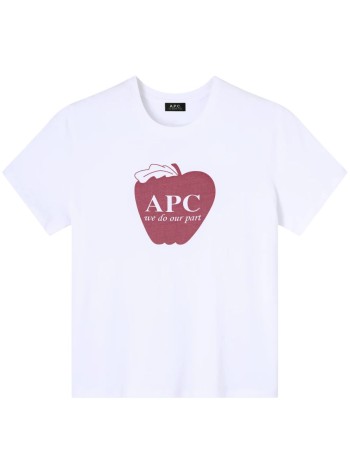 a.p.c. t-shirt mant-shirt pomme - cohbmh26567 aab white