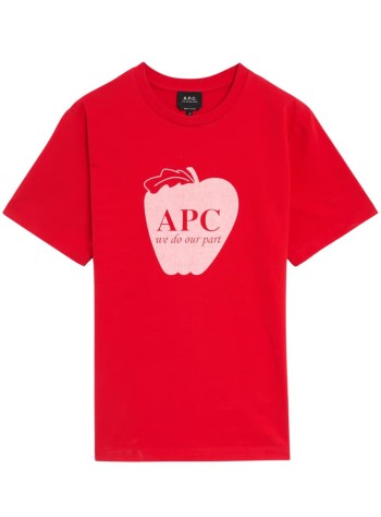 a.p.c. t-shirt mant-shirt pomme - cohmbh26567 gaa red