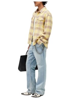 represent camiseria hombre vintage flannel - mlm100474 creamed corn