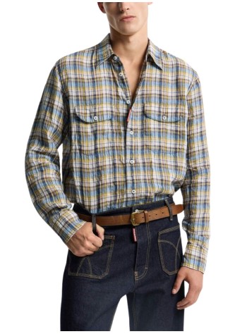 dsquared shirt mancanadian vintage linen shirt - s74dm1006d35423 001f 2