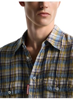 dsquared shirt mancanadian vintage linen shirt - s74dm1006d35423 001f
