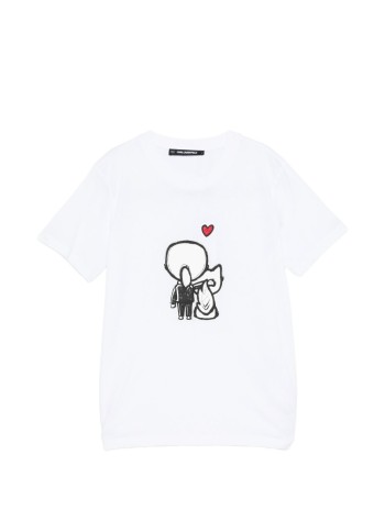 karl lagerfeld top womanikon valentine t-shirt - b1w17038 100