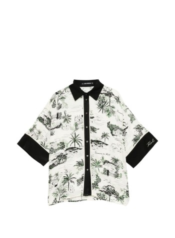 karl lagerfeld t-shirt womanfluid pj blouse - b2w11016 1gw