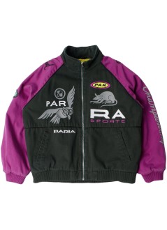 by parra outerwear hombre owl meets rat racing jacket - 55100 purple pink