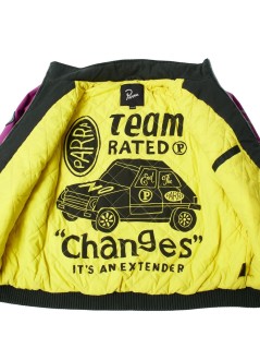 by parra outerwear hombre owl meets rat racing jacket - 55100 purple pink