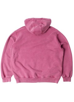 by parra sudadera hombre not fade away zip hooded sweatshirt - 55116 washed tyrian purple
