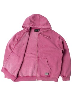 by parra sudadera hombre not fade away zip hooded sweatshirt - 55116 washed tyrian purple